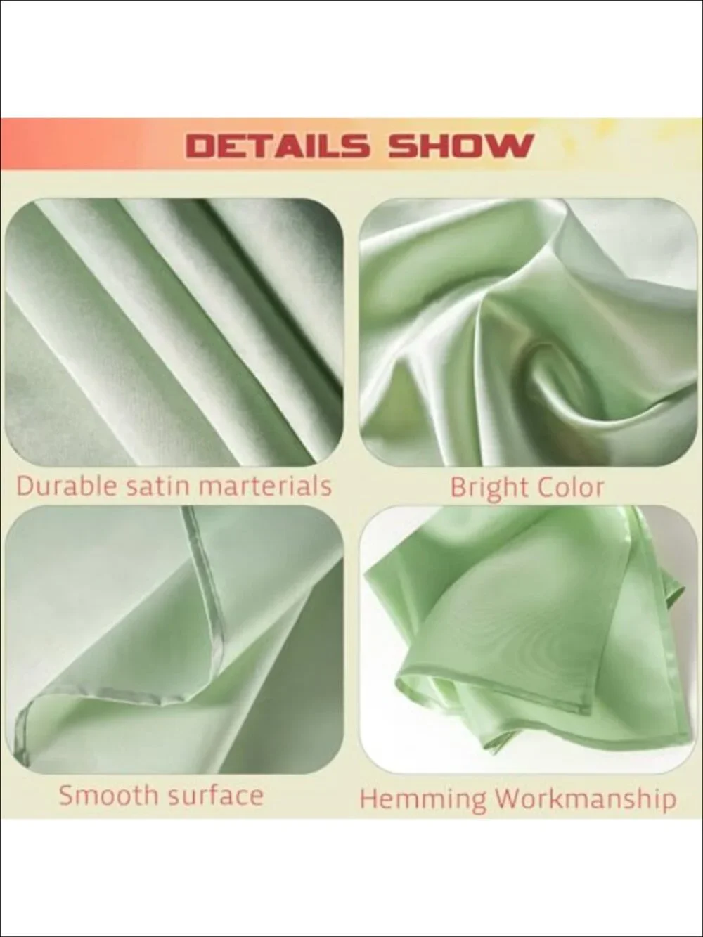4 Pack Satin Tablecloth 100% Polyester 102x58 Rectangular Table Cover